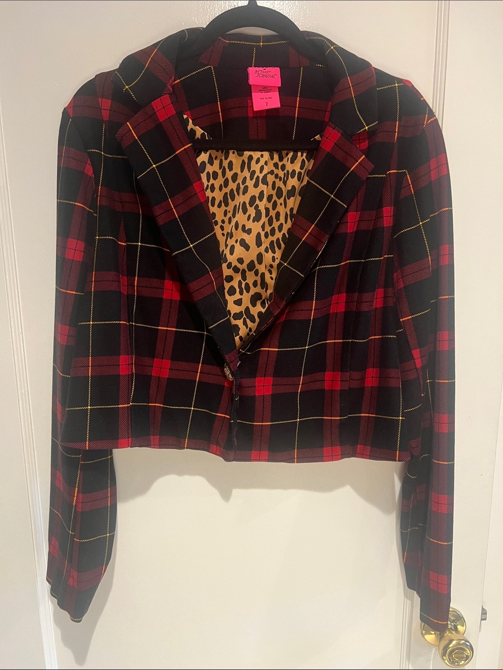 Betsy Johnson/Torrid Plaid Cropped Blazer Jacket